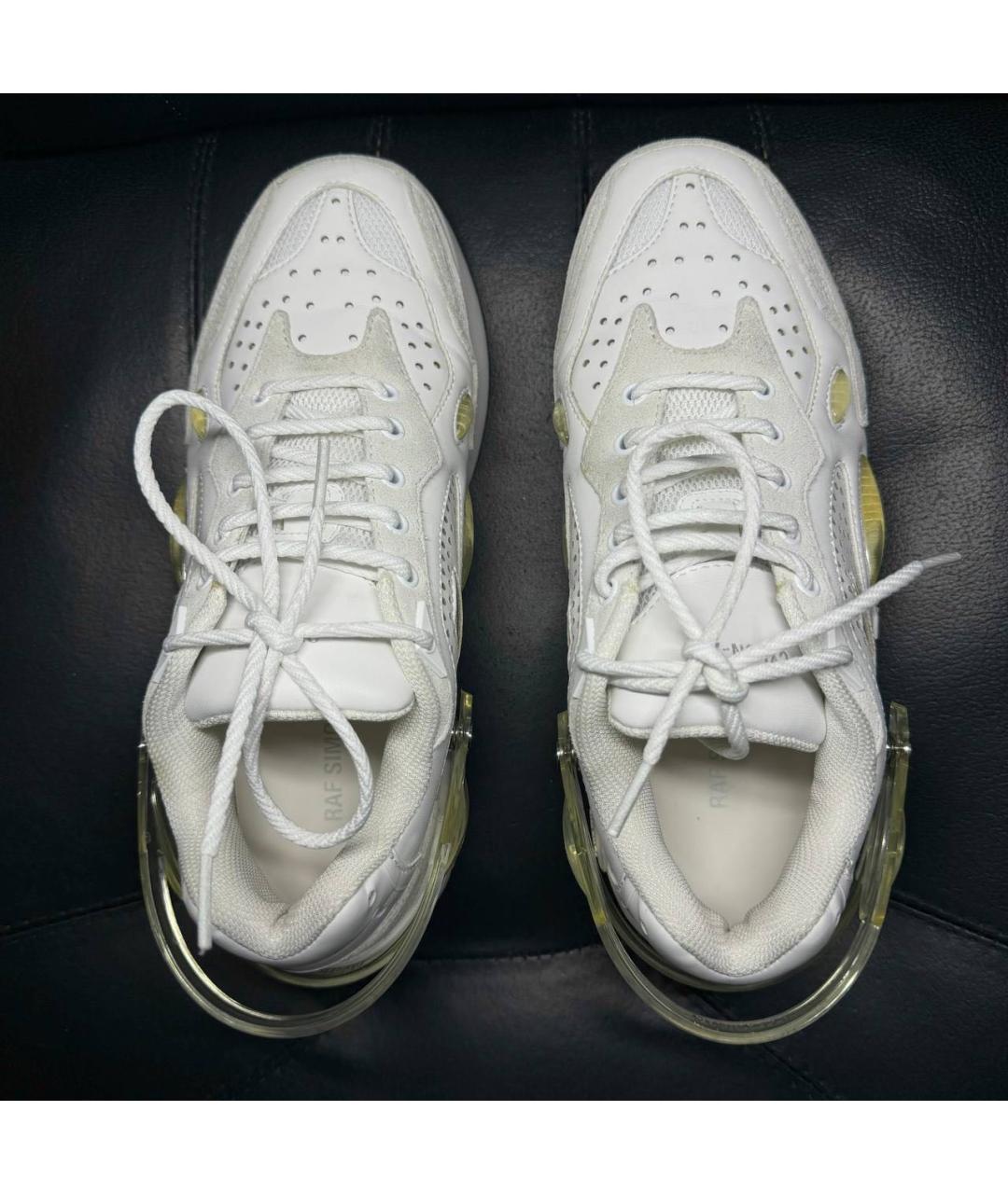 RAF SIMONS Белые кожаные низкие кроссовки / кеды, фото 7