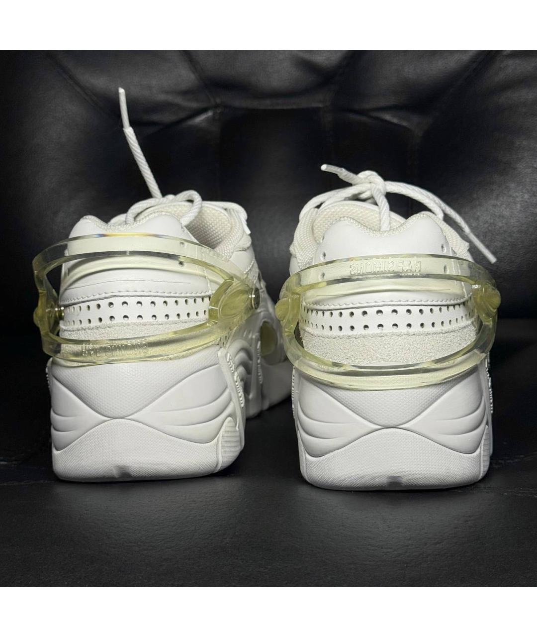 RAF SIMONS Белые кожаные низкие кроссовки / кеды, фото 2