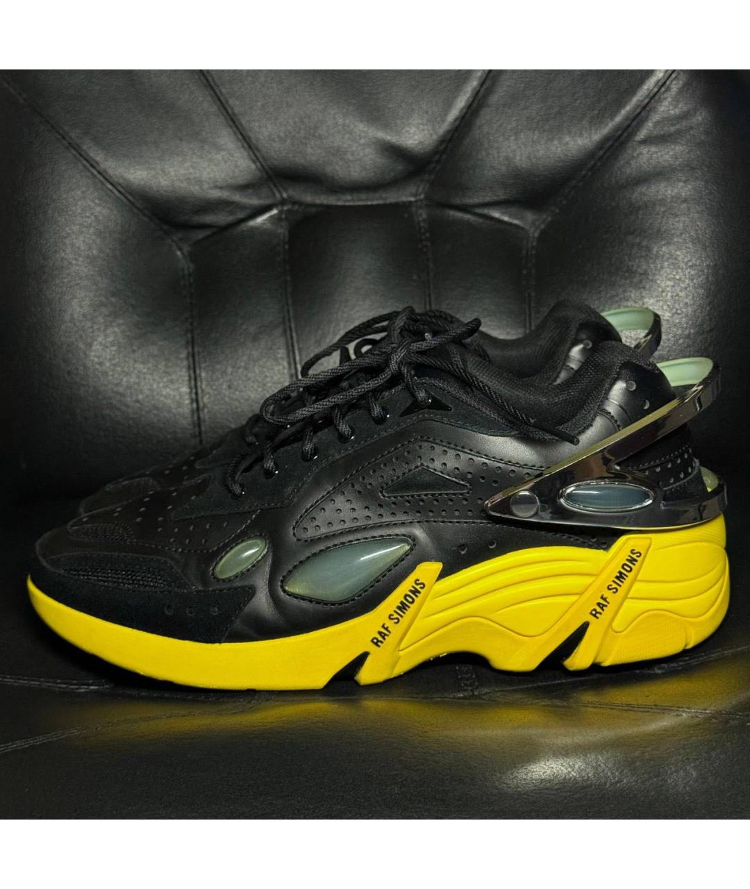 RAF SIMONS Черные текстильные низкие кроссовки / кеды, фото 3