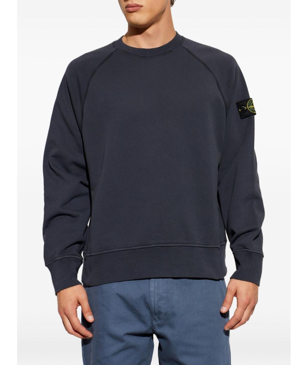 STONE ISLAND Синий хлопковый джемпер / свитер, фото 3