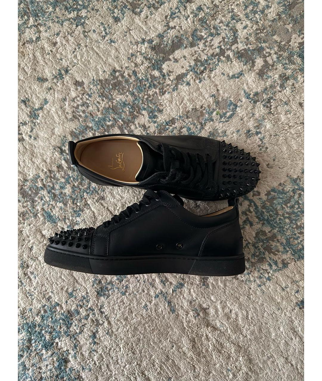 CHRISTIAN LOUBOUTIN Черные кожаные низкие кроссовки / кеды, фото 5