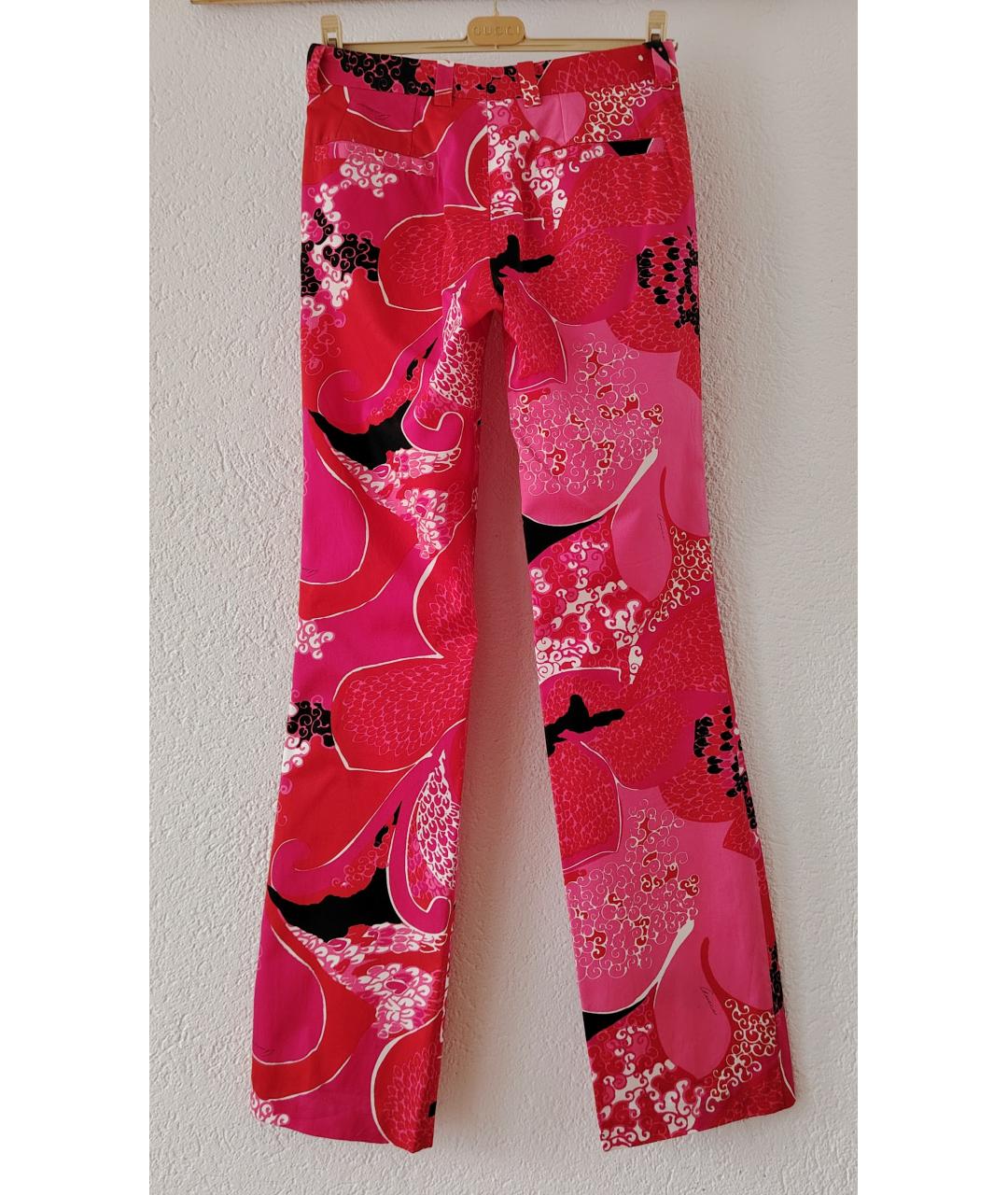GUCCI Мульти хлопковые прямые брюки, фото 2