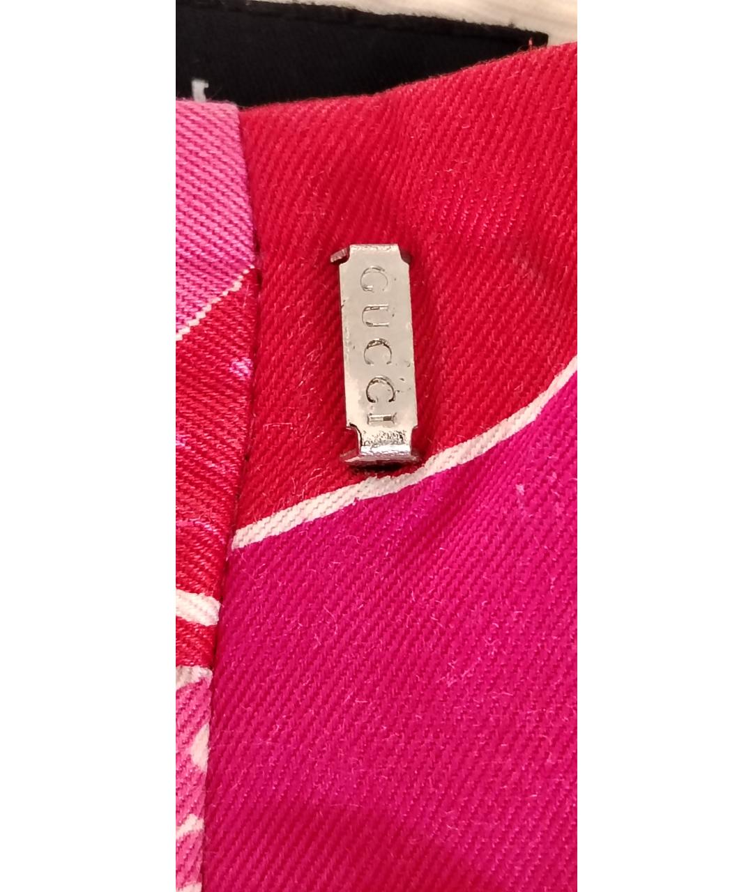 GUCCI Мульти хлопковые прямые брюки, фото 7