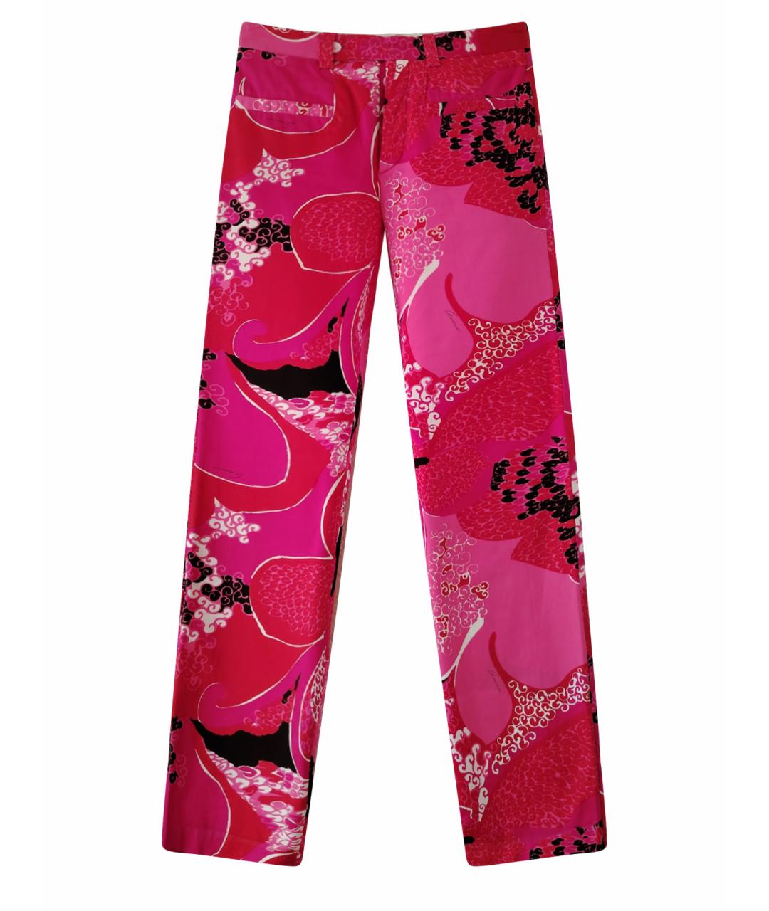 GUCCI Мульти хлопковые прямые брюки, фото 1
