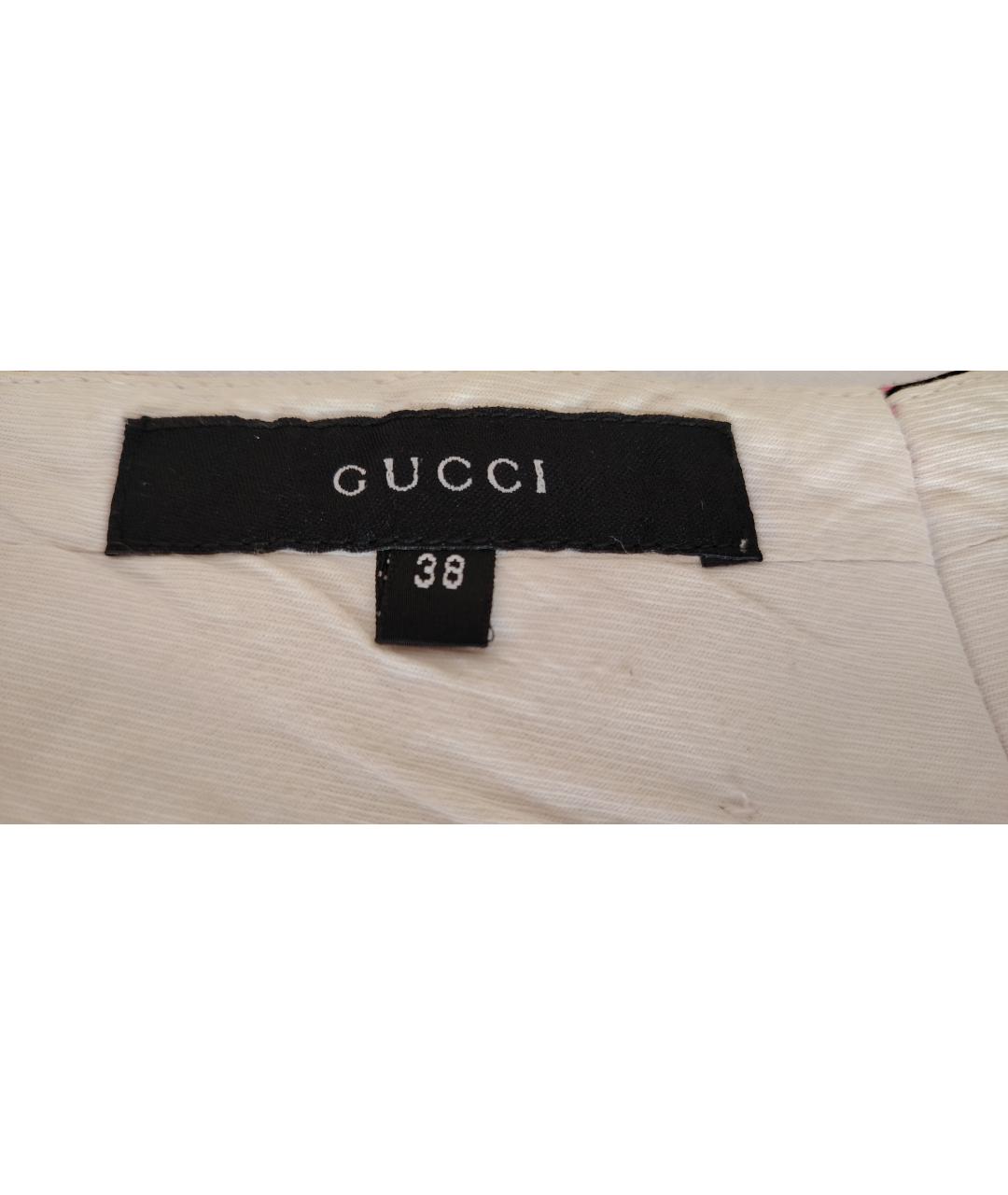 GUCCI Мульти хлопковые прямые брюки, фото 4