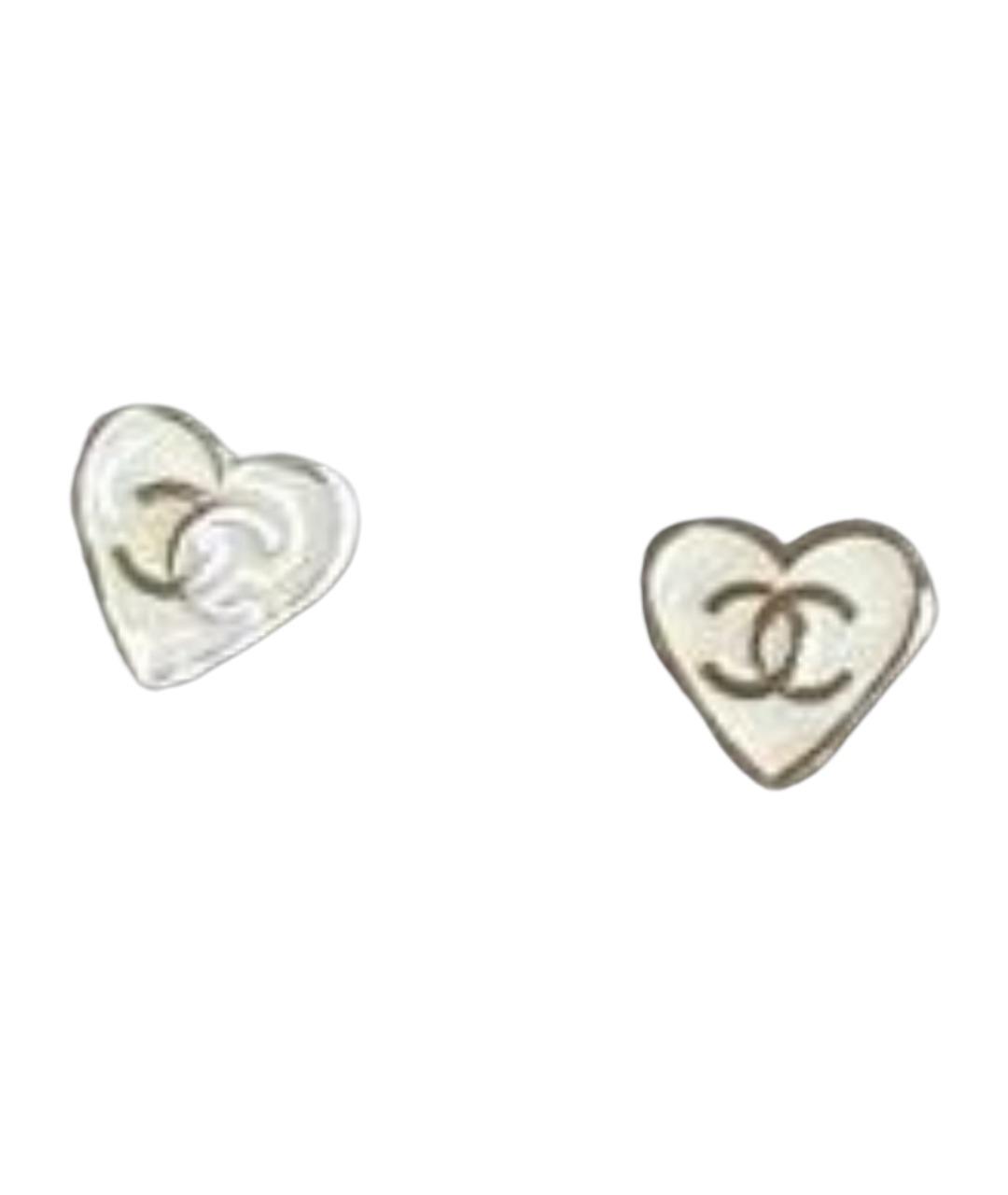 CHANEL Белые серьги, фото 1