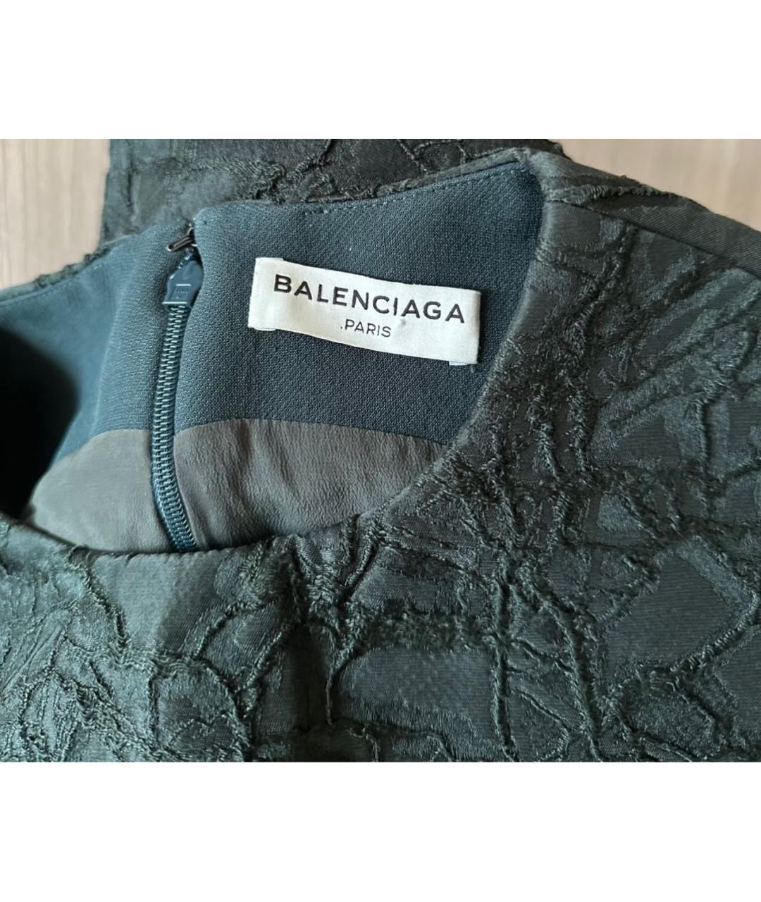 BALENCIAGA Зеленое шелковое коктейльное платье, фото 3