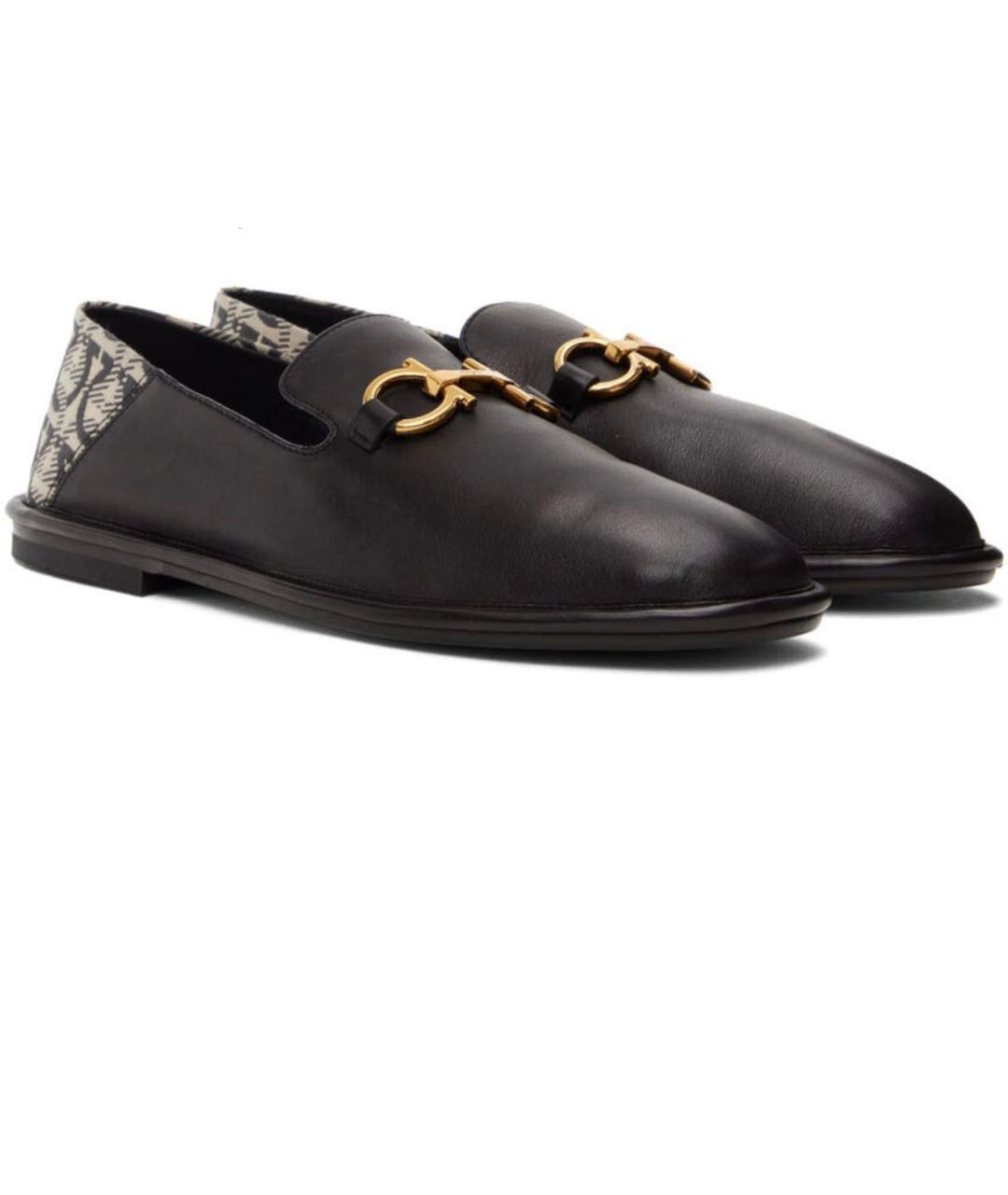 FERRAGAMO Черные кожаные лоферы, фото 5