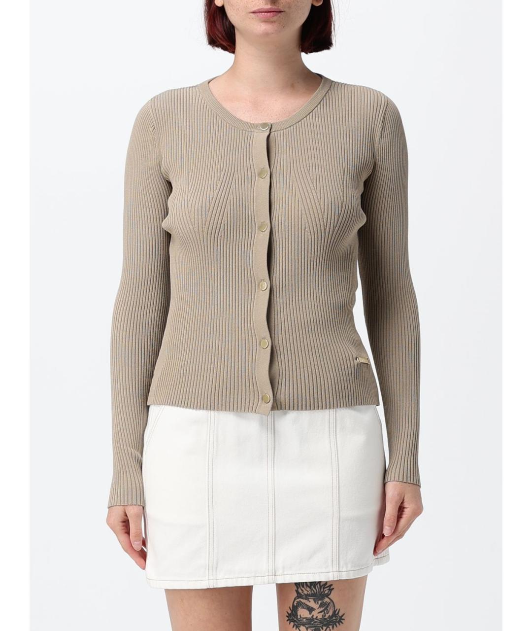 ARMANI EXCHANGE Бежевый вискозный кардиган, фото 1