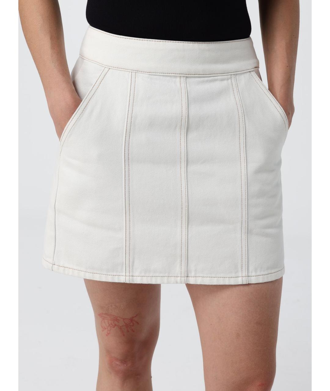 ARMANI EXCHANGE Белая хлопковая юбка миди, фото 3
