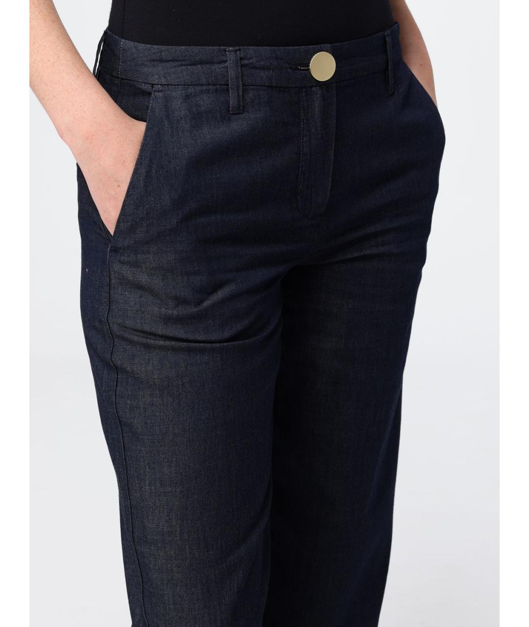 ARMANI EXCHANGE Синие хлопковые прямые брюки, фото 3