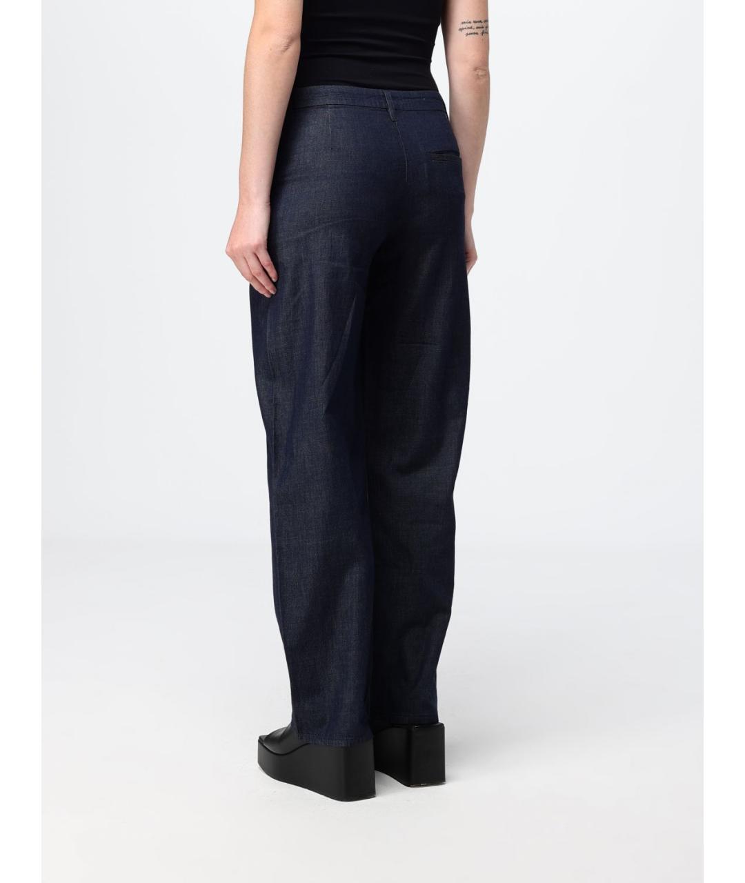 ARMANI EXCHANGE Синие хлопковые прямые брюки, фото 2