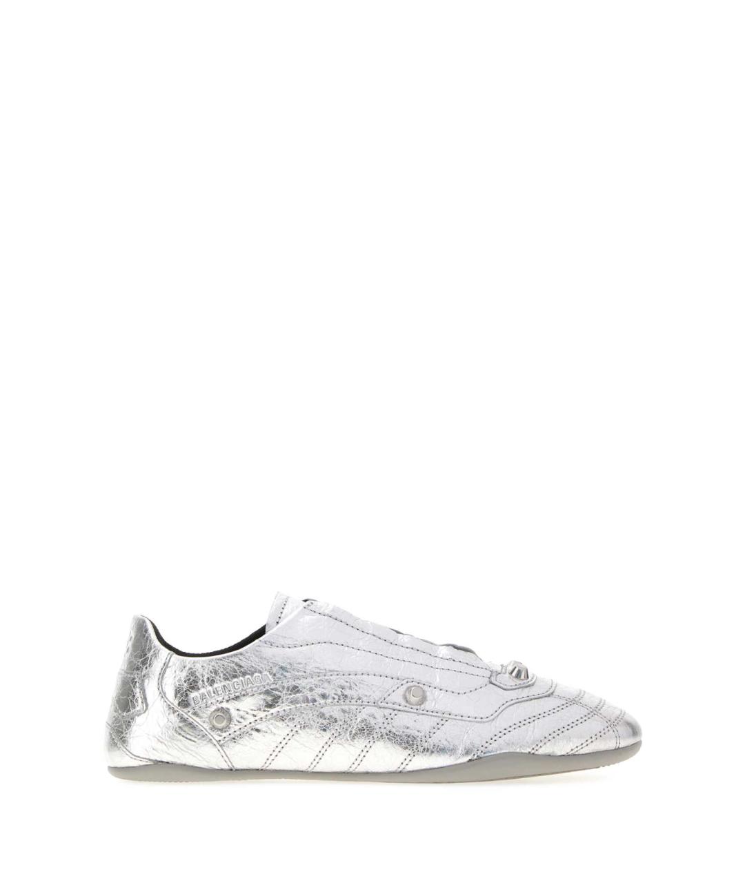BALENCIAGA Серебряные кожаные кроссовки, фото 1