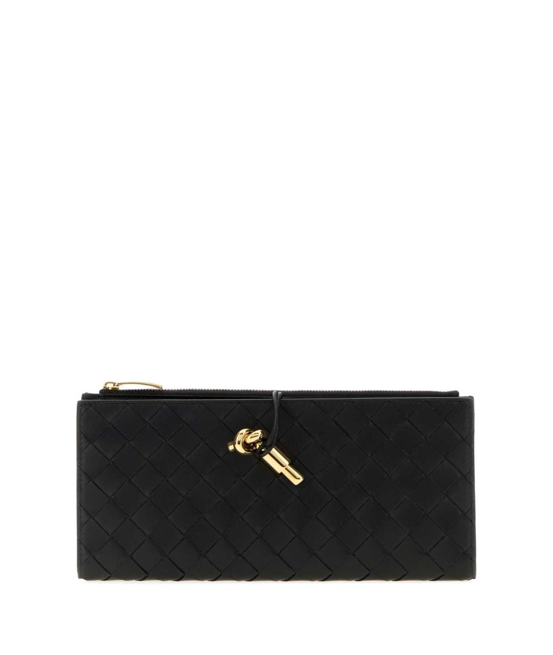 BOTTEGA VENETA Черный кожаный кошелек, фото 1