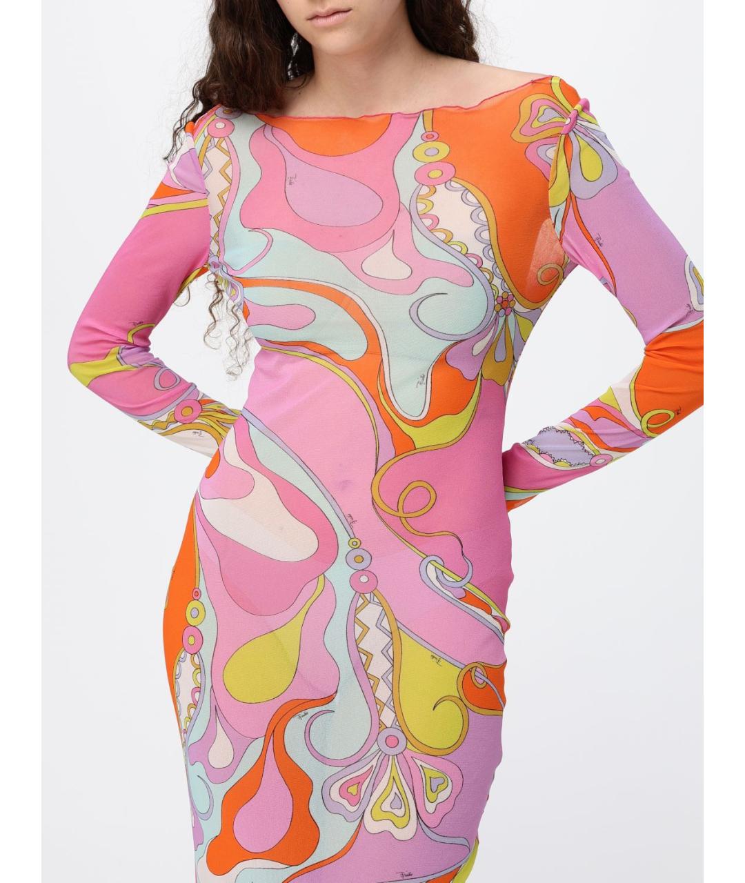 PUCCI Мульти полиамидовое коктейльное платье, фото 5