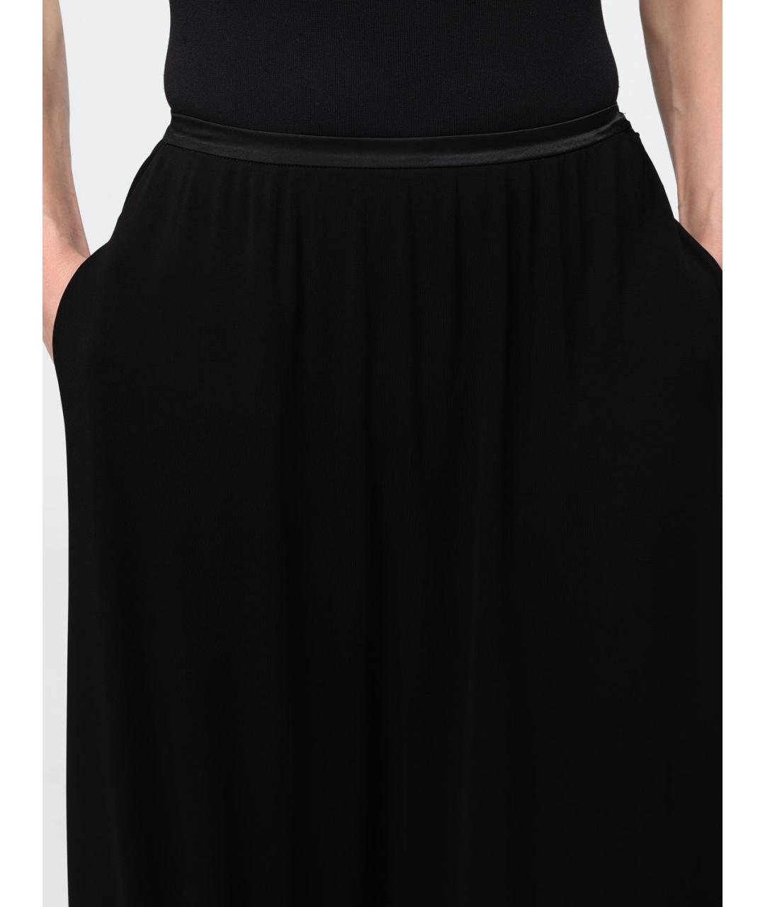 EMPORIO ARMANI Черные вискозные прямые брюки, фото 5