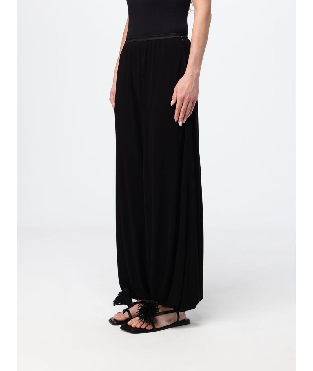 EMPORIO ARMANI Черные вискозные прямые брюки, фото 4
