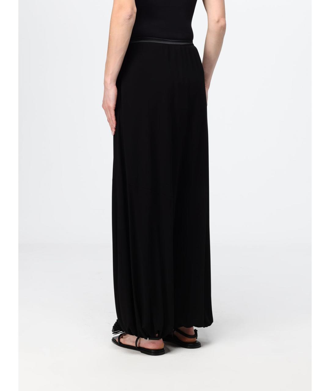 EMPORIO ARMANI Черные вискозные прямые брюки, фото 3