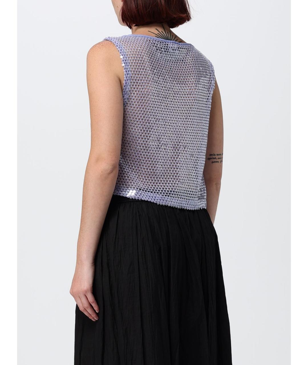 EMPORIO ARMANI Фиолетовая полиэстеровая майка, фото 2