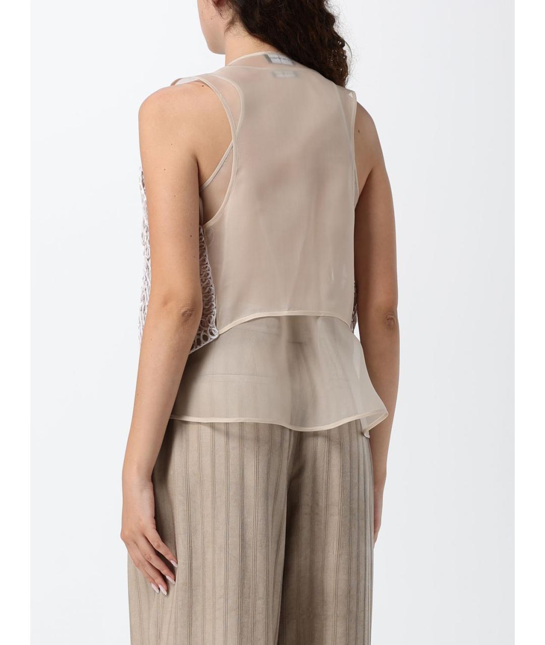 EMPORIO ARMANI Бежевая полиэстеровая жилетка, фото 3