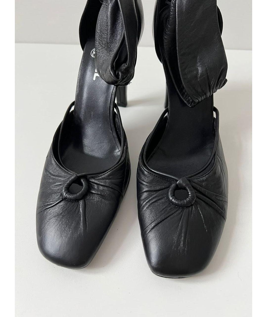 CHANEL Черные кожаные туфли, фото 4