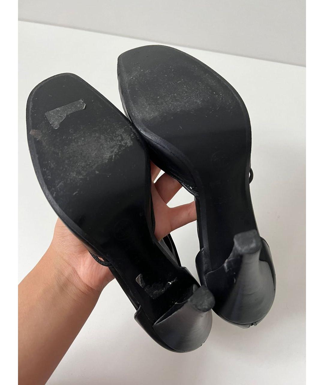 CHANEL Черные кожаные туфли, фото 5