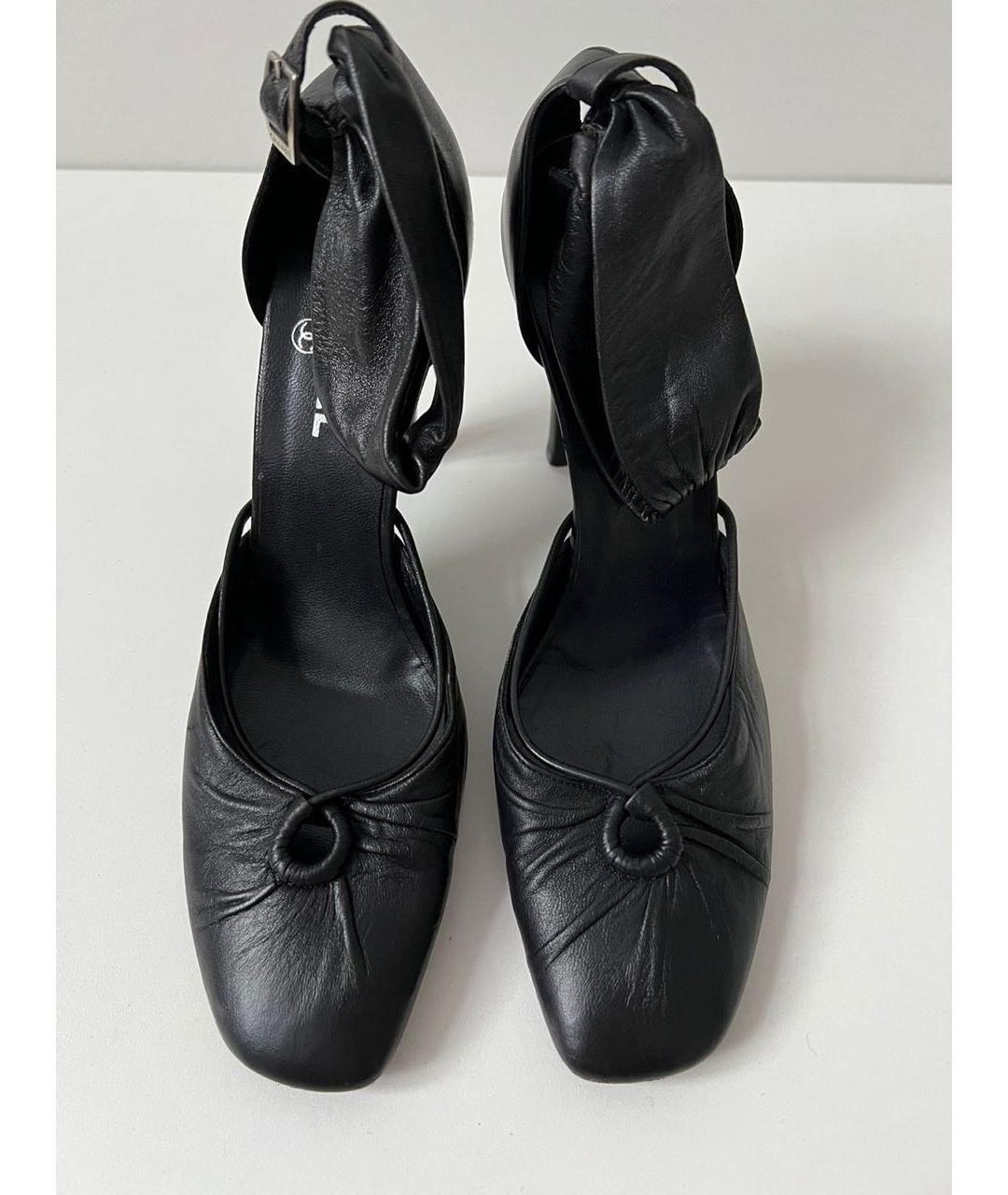 CHANEL Черные кожаные туфли, фото 6