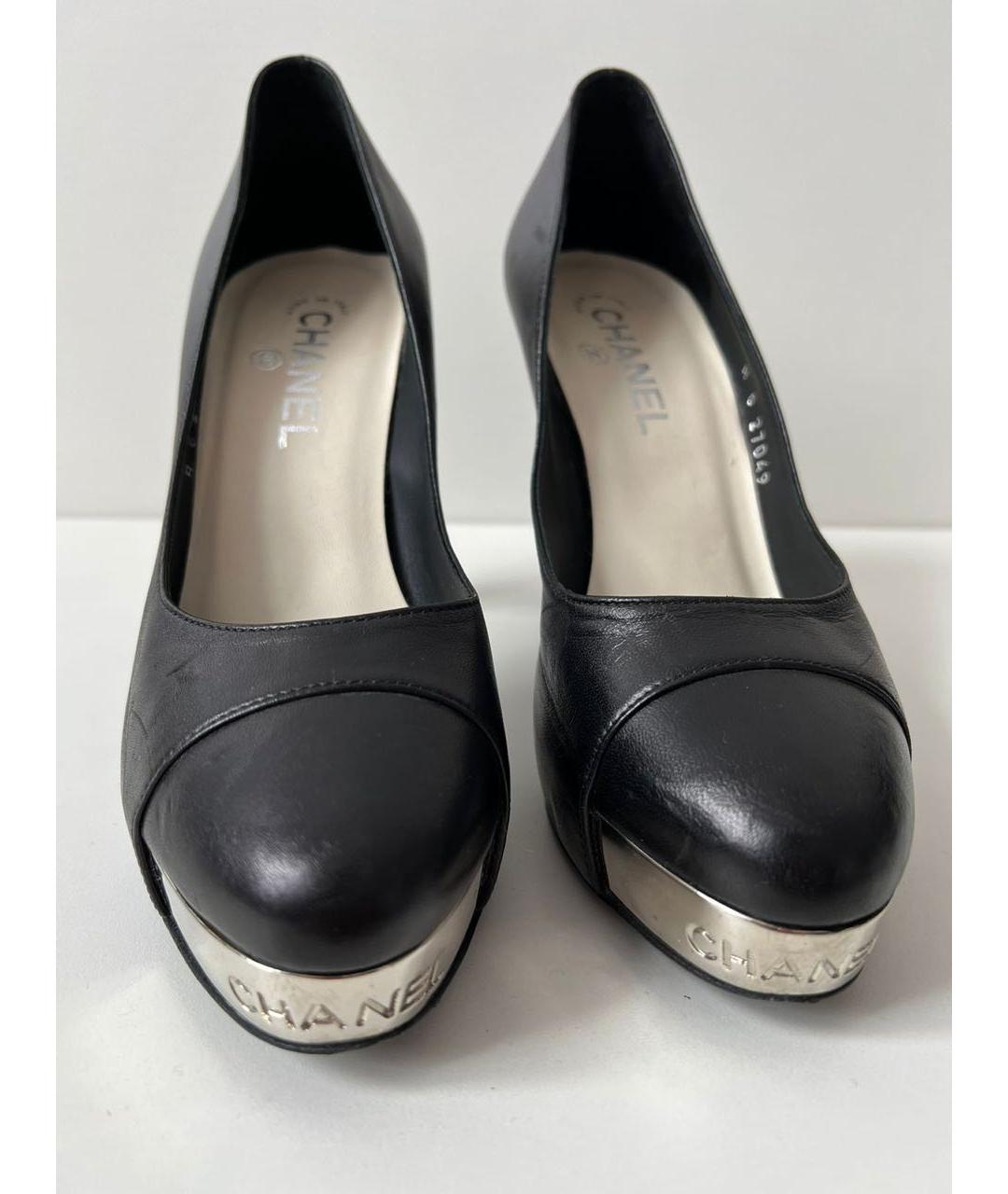 CHANEL Черные кожаные туфли, фото 5