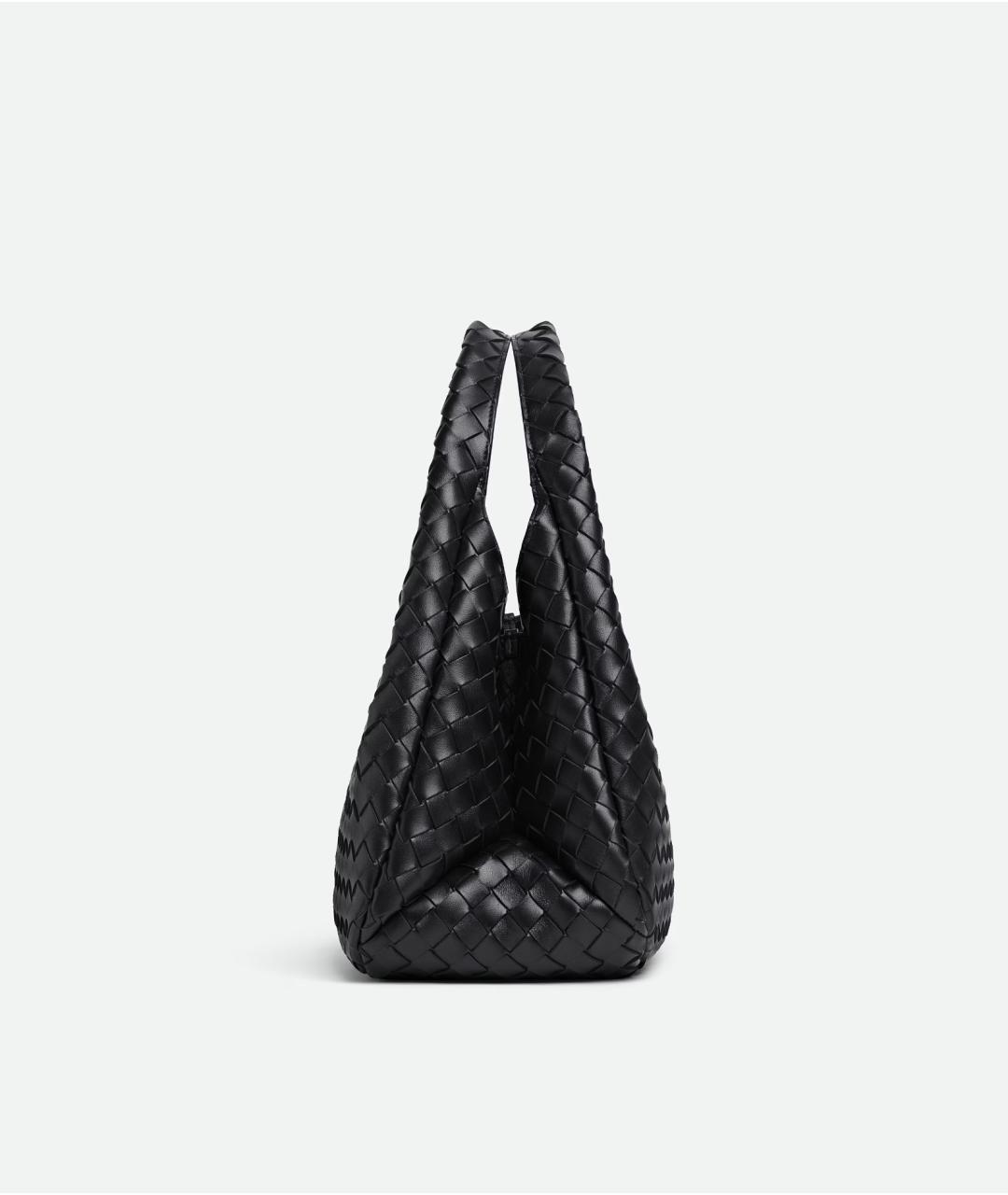 BOTTEGA VENETA Черная кожаная сумка через плечо, фото 4