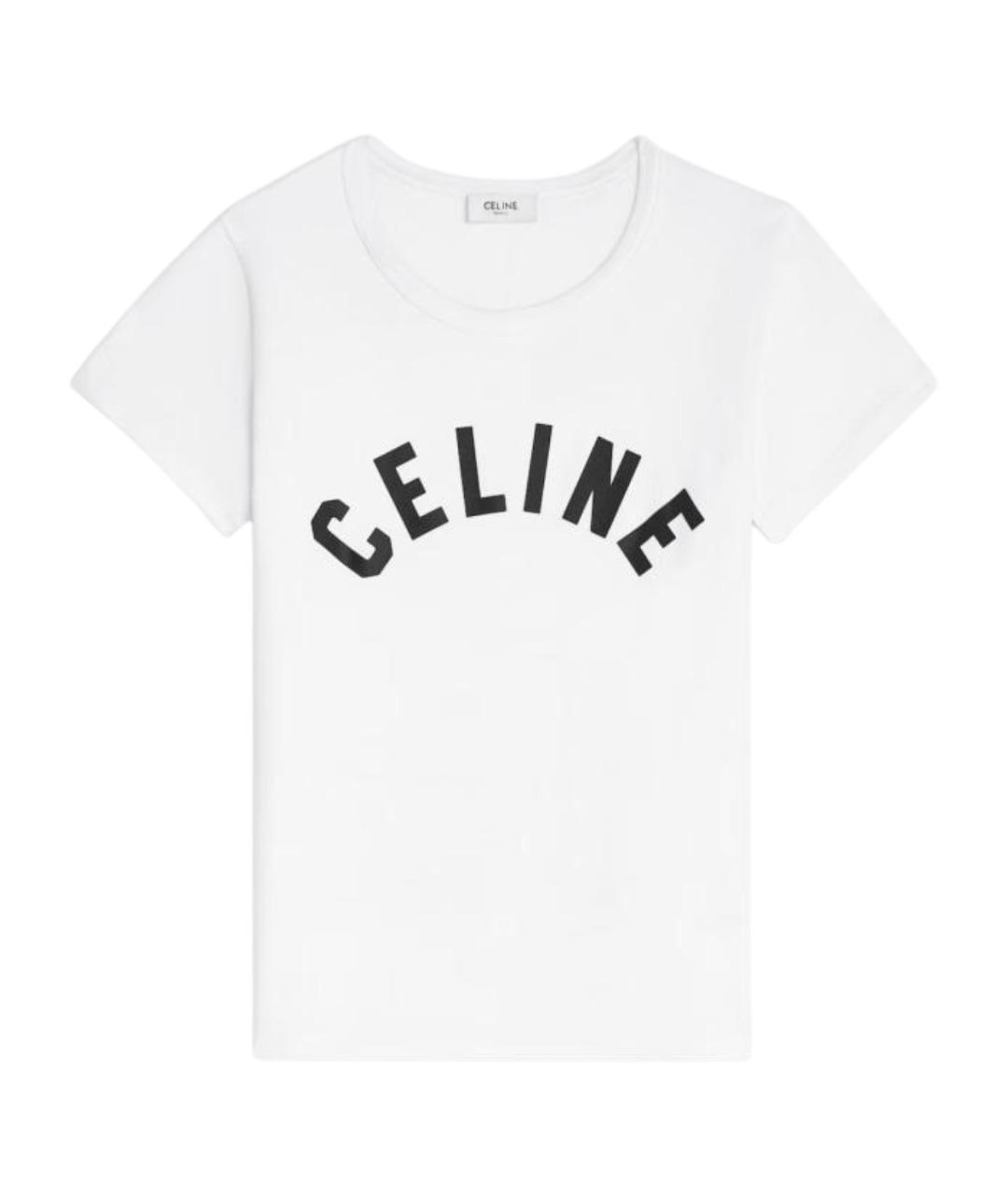 CELINE Белая хлопковая футболка, фото 1