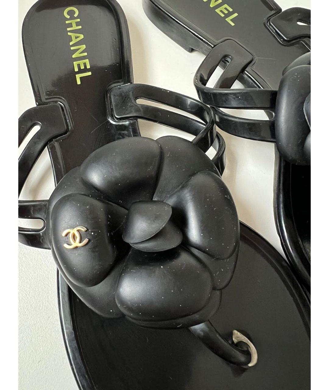 CHANEL Черные шлепанцы, фото 8