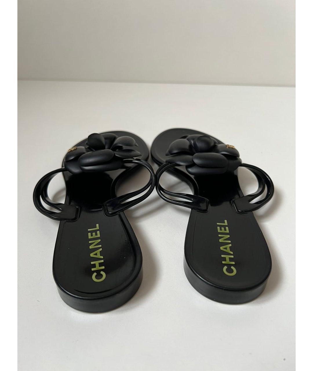 CHANEL Черные шлепанцы, фото 4