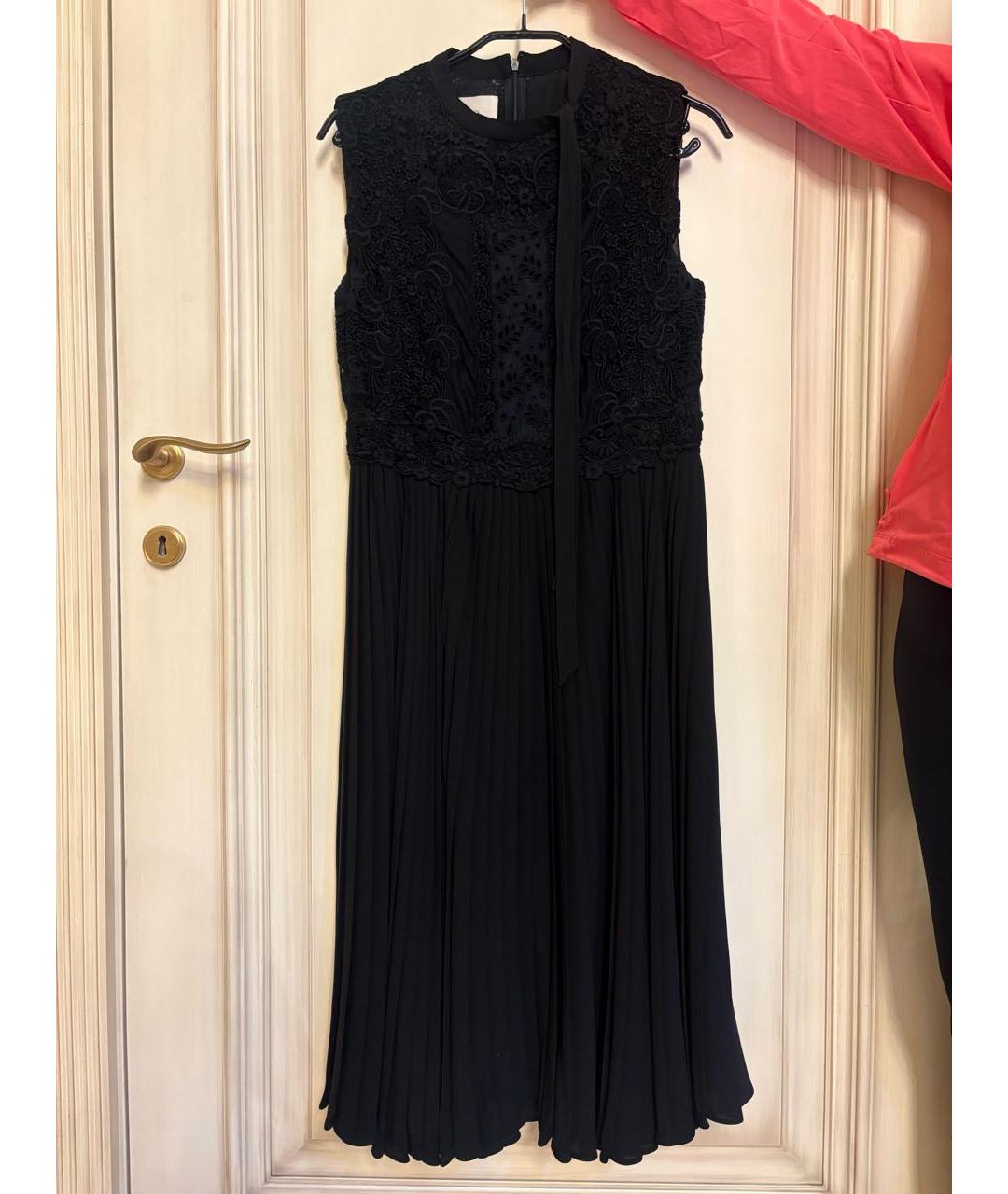 VALENTINO Черное шелковое повседневное платье, фото 5