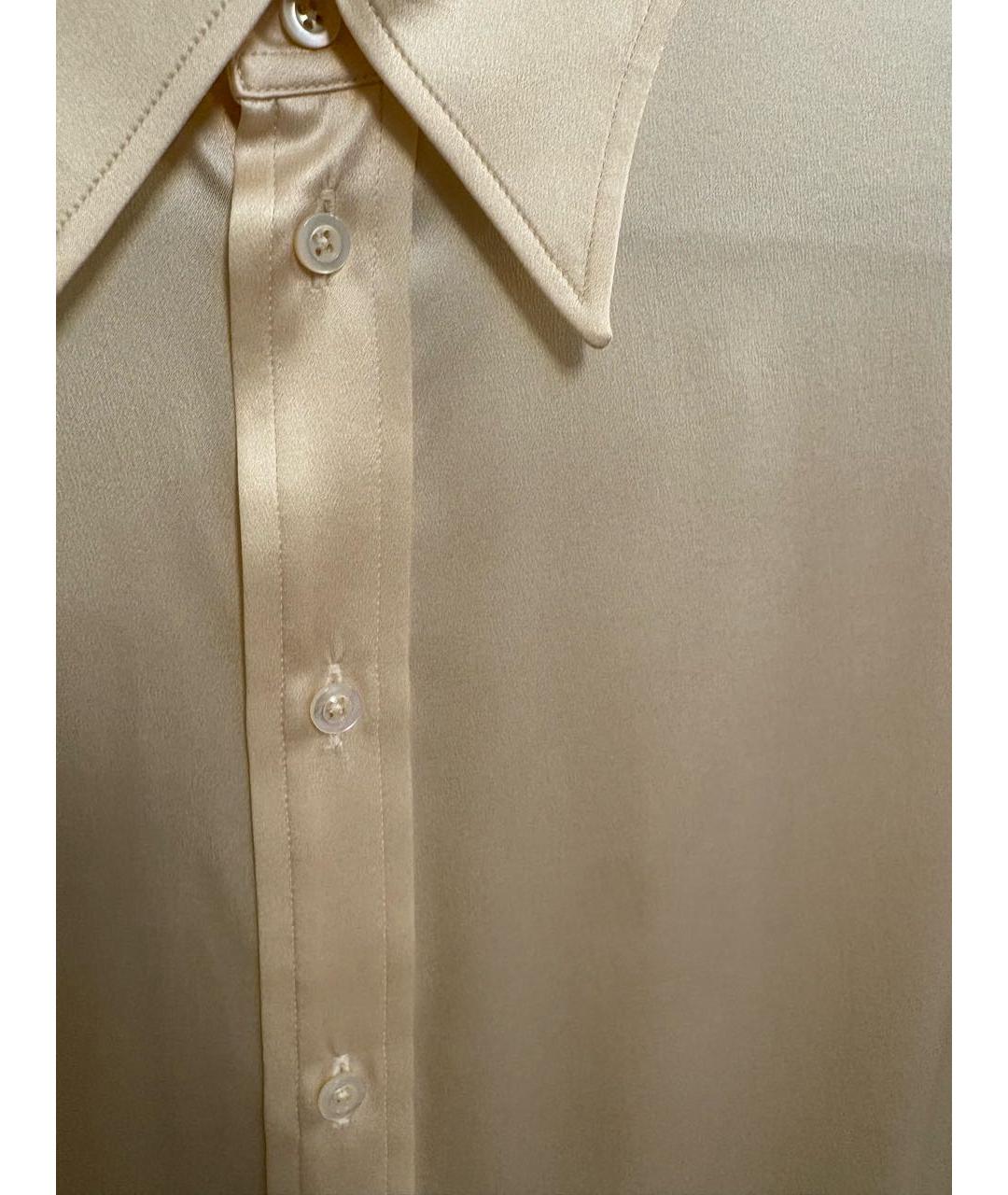 RALPH LAUREN Бежевая шелковая рубашка, фото 4