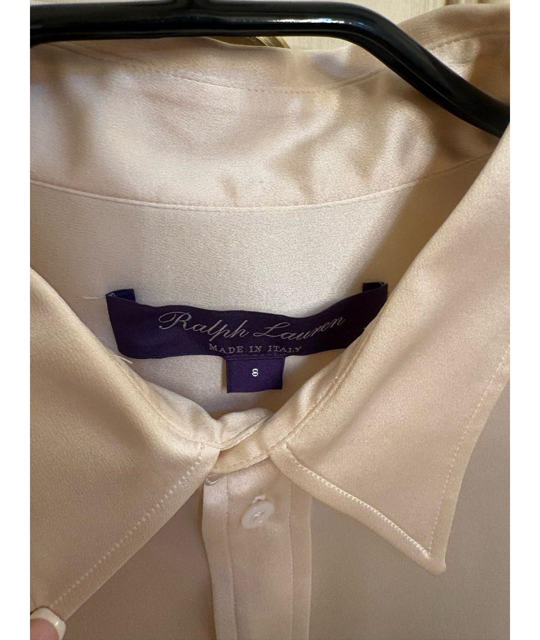 RALPH LAUREN Бежевая шелковая рубашка, фото 3