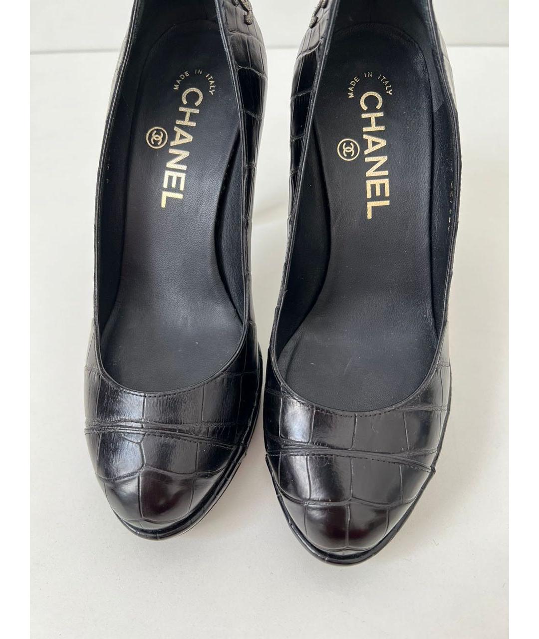 CHANEL Черные кожаные туфли, фото 3