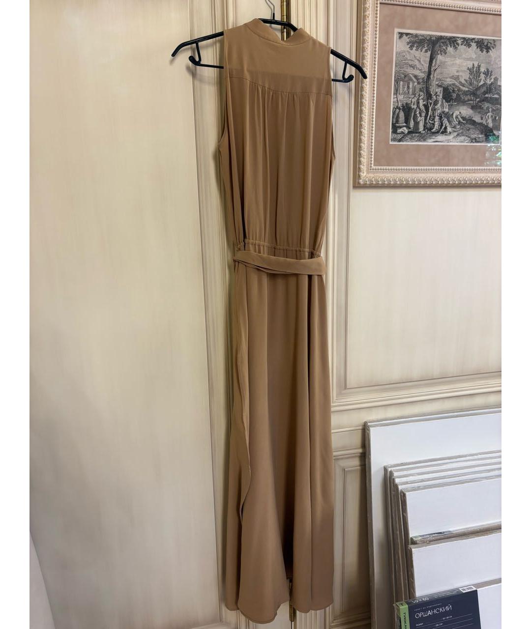 KITON Бежевое шелковое повседневное платье, фото 2