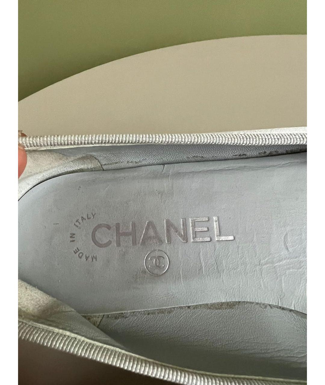 CHANEL Серебряные балетки, фото 7