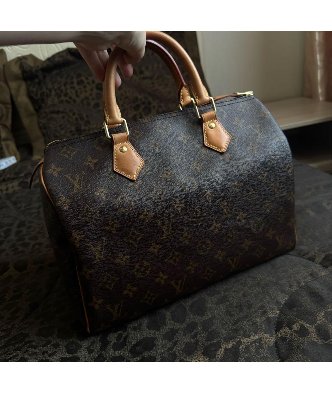 LOUIS VUITTON Коричневая сумка с короткими ручками, фото 5