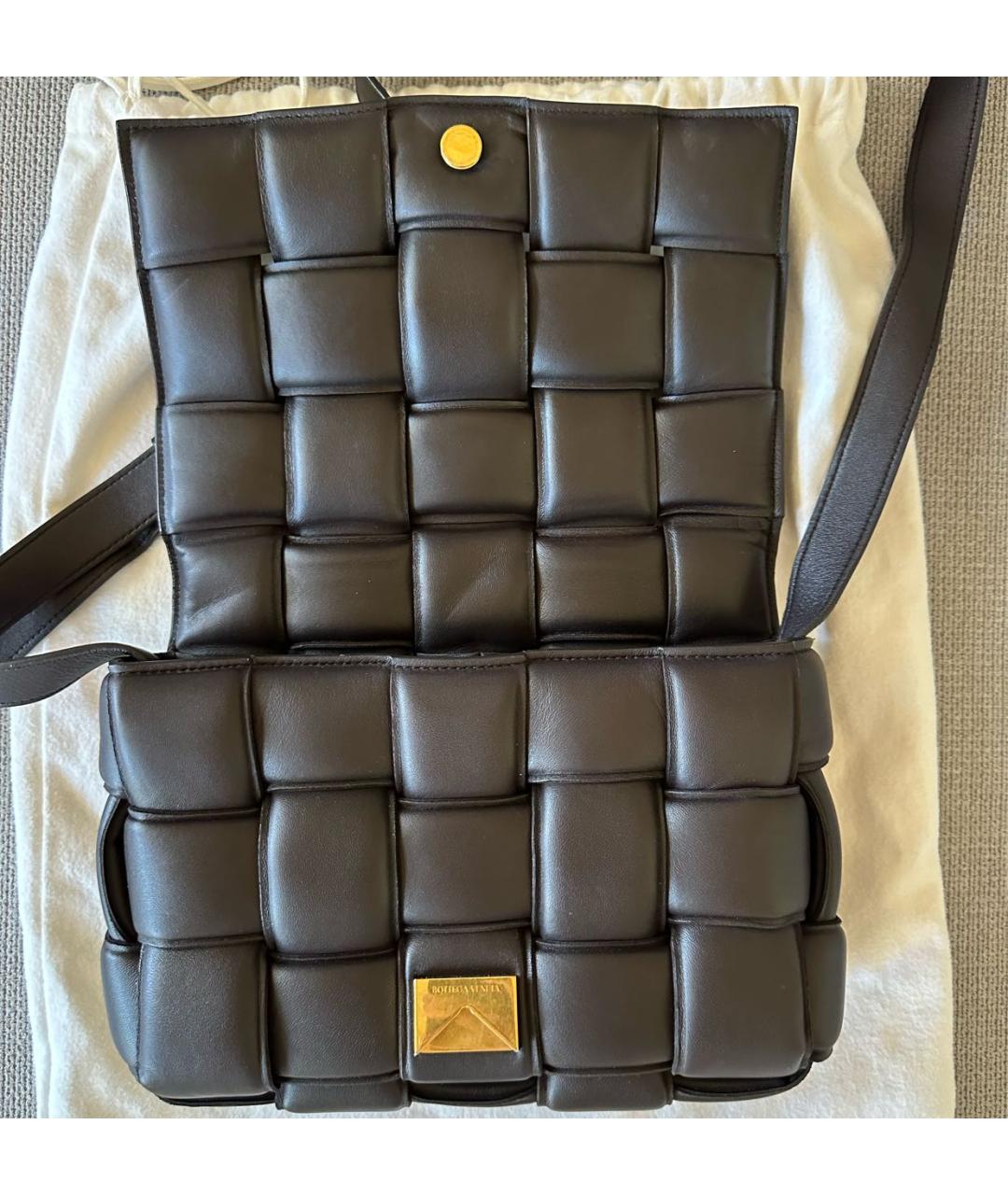 BOTTEGA VENETA Коричневая кожаная сумка через плечо, фото 4