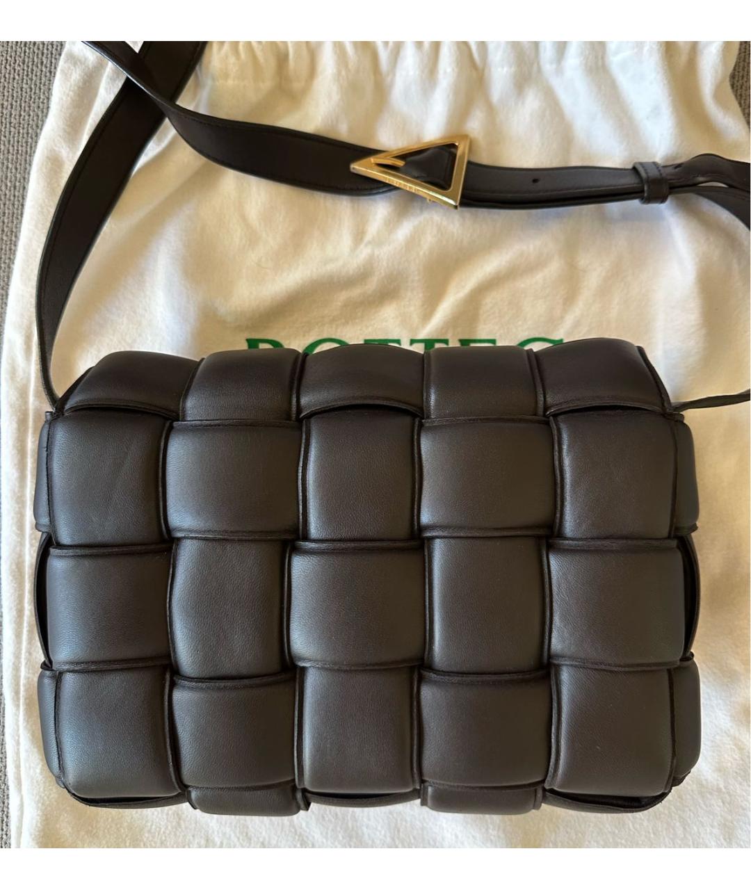 BOTTEGA VENETA Коричневая кожаная сумка через плечо, фото 3