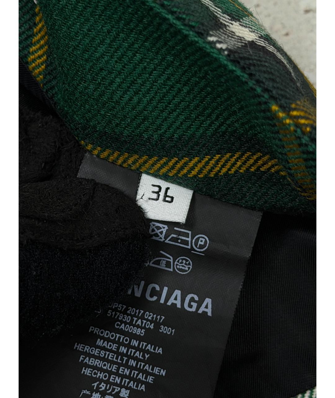 BALENCIAGA Зеленая шерстяная юбка миди, фото 5