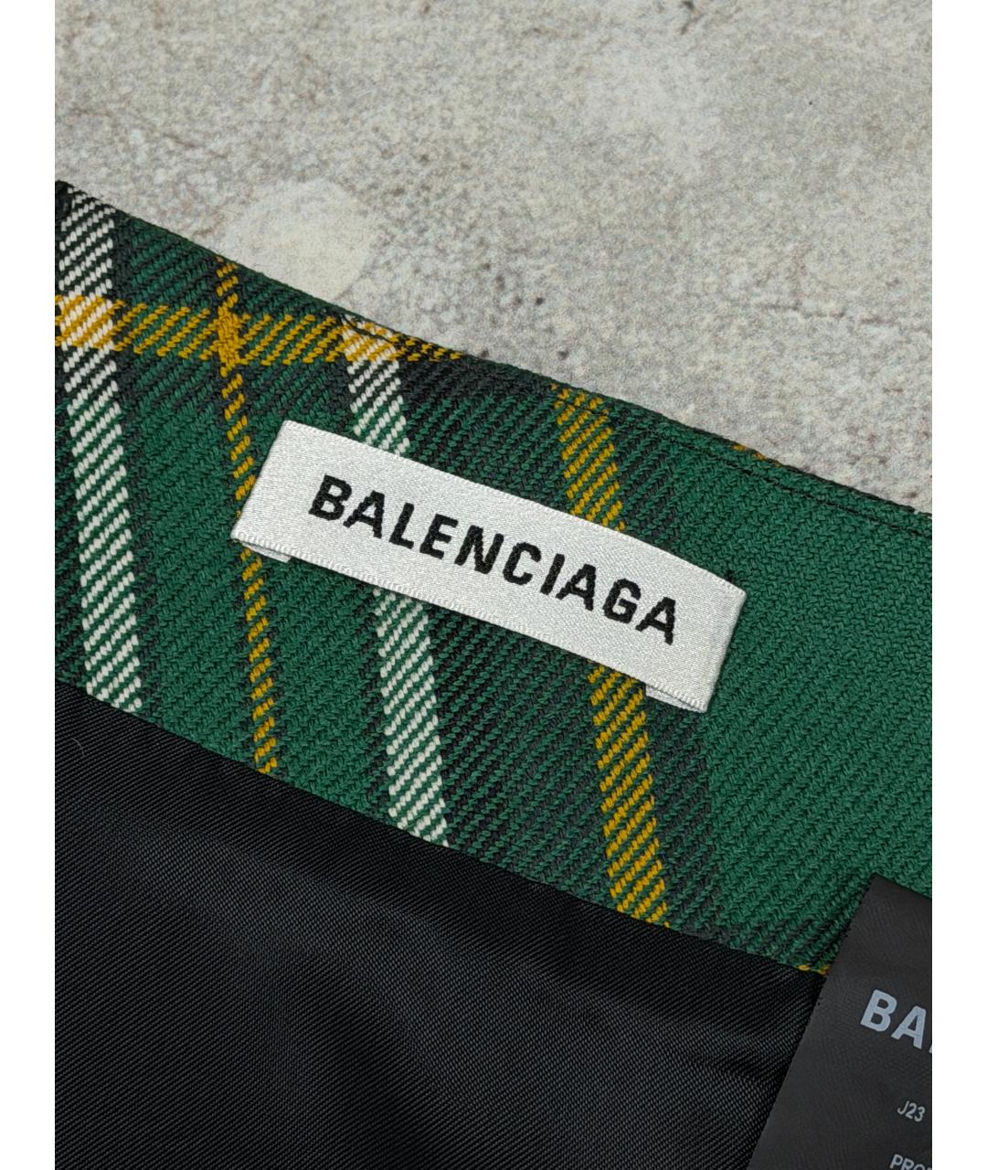 BALENCIAGA Зеленая шерстяная юбка миди, фото 3