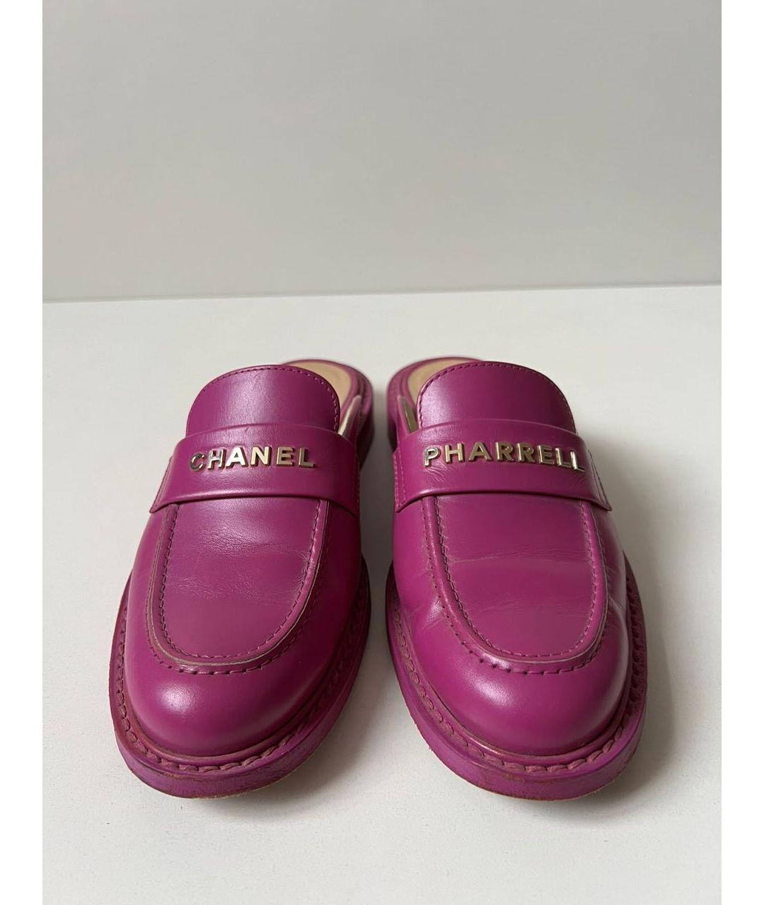 CHANEL Фиолетовые кожаные мюли, фото 2