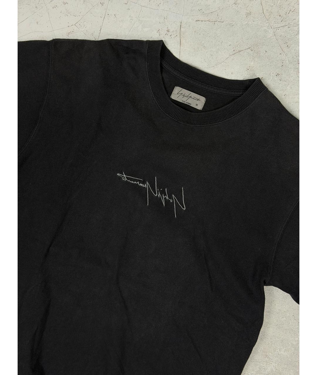 YOHJI YAMAMOTO Черная хлопковая футболка, фото 3