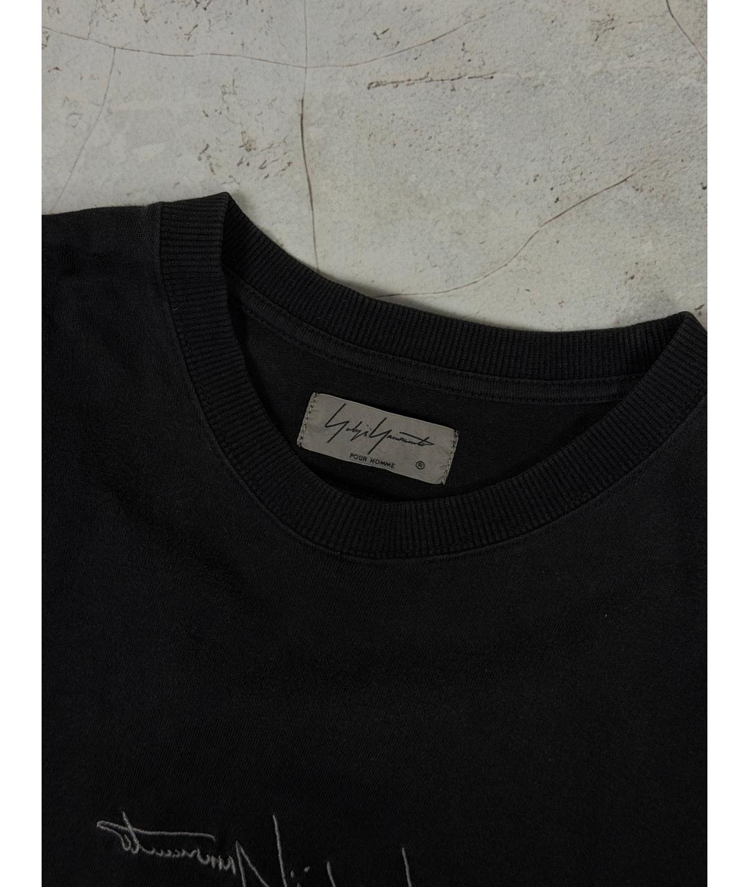 YOHJI YAMAMOTO Черная хлопковая футболка, фото 4