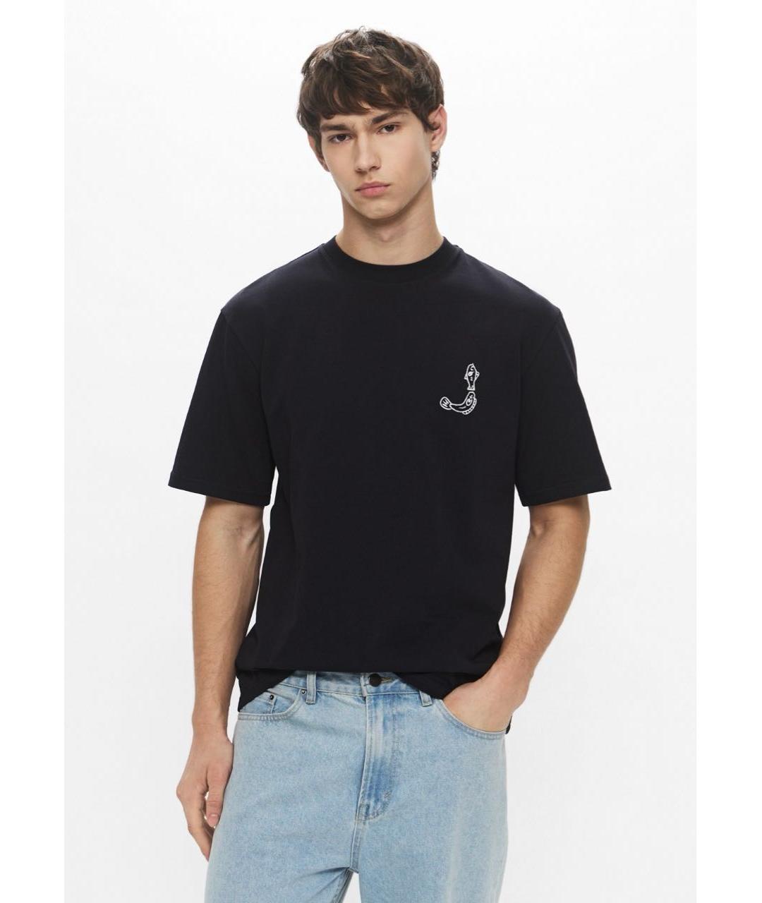 JACQUEMUS Темно-синяя хлопковая футболка, фото 2