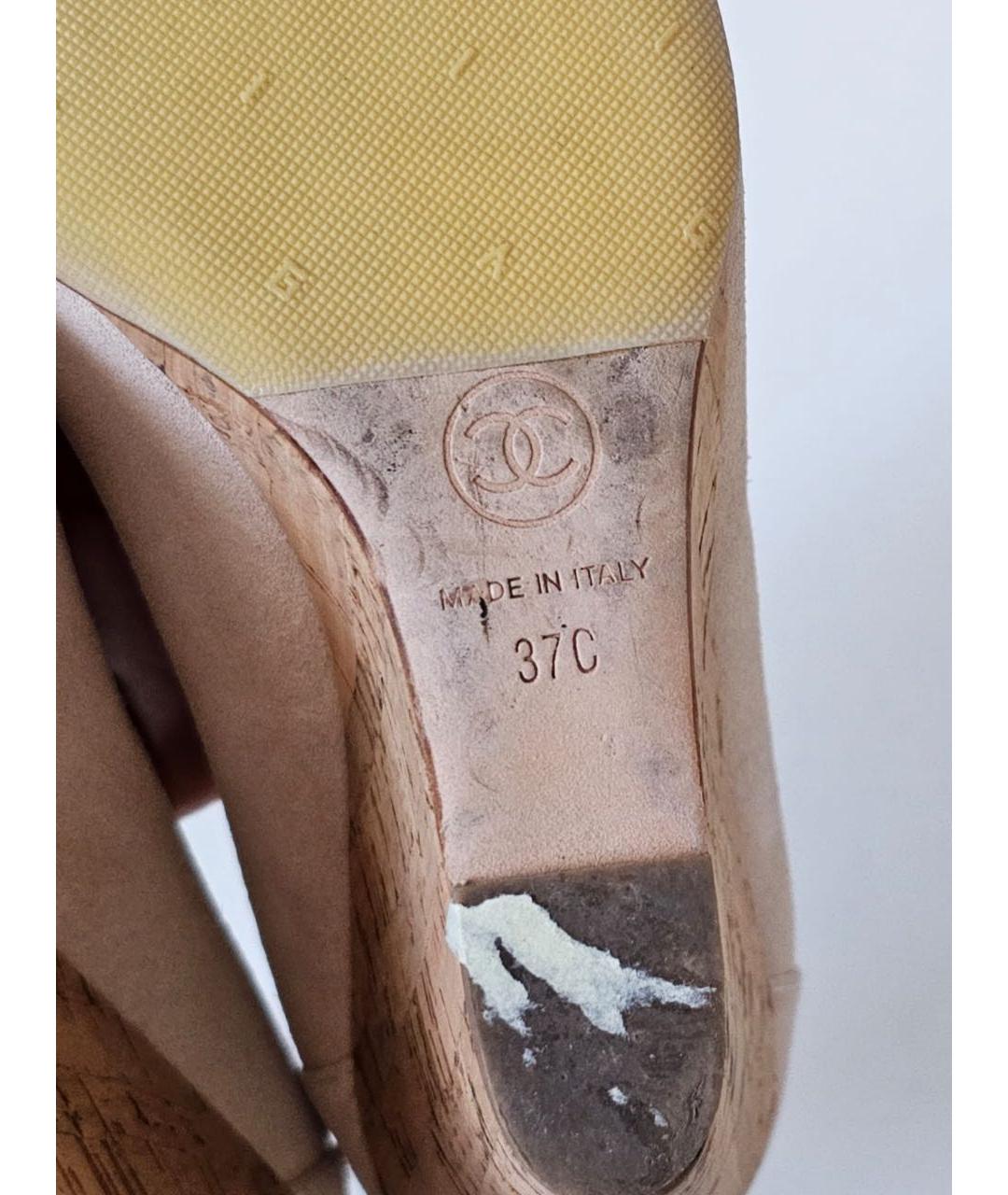 CHANEL Бежевые замшевые туфли, фото 8