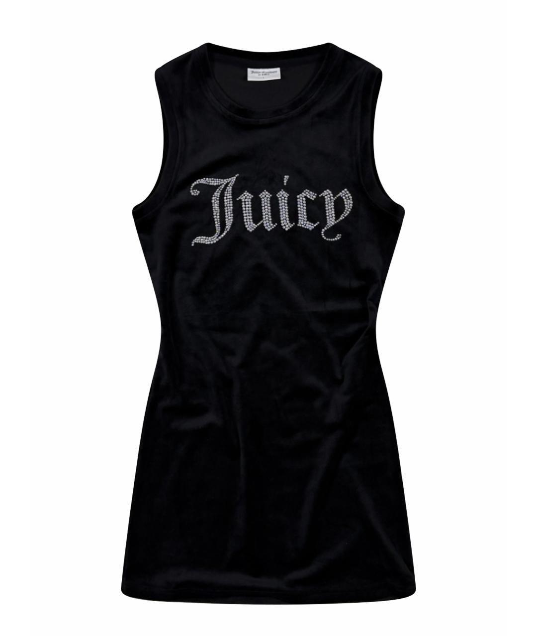 JUICY COUTURE Черное велюровое повседневное платье, фото 1