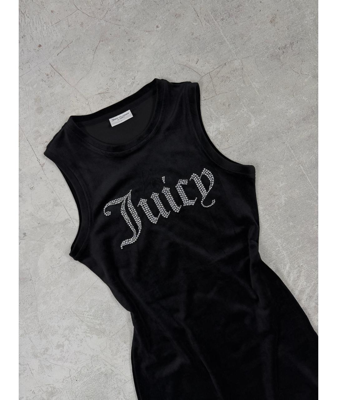 JUICY COUTURE Черное велюровое повседневное платье, фото 3